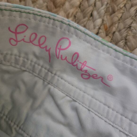 Lilly Pulitzer The Walsh Short Aqua Blue And Green Size 6 - Picture 4 of 5